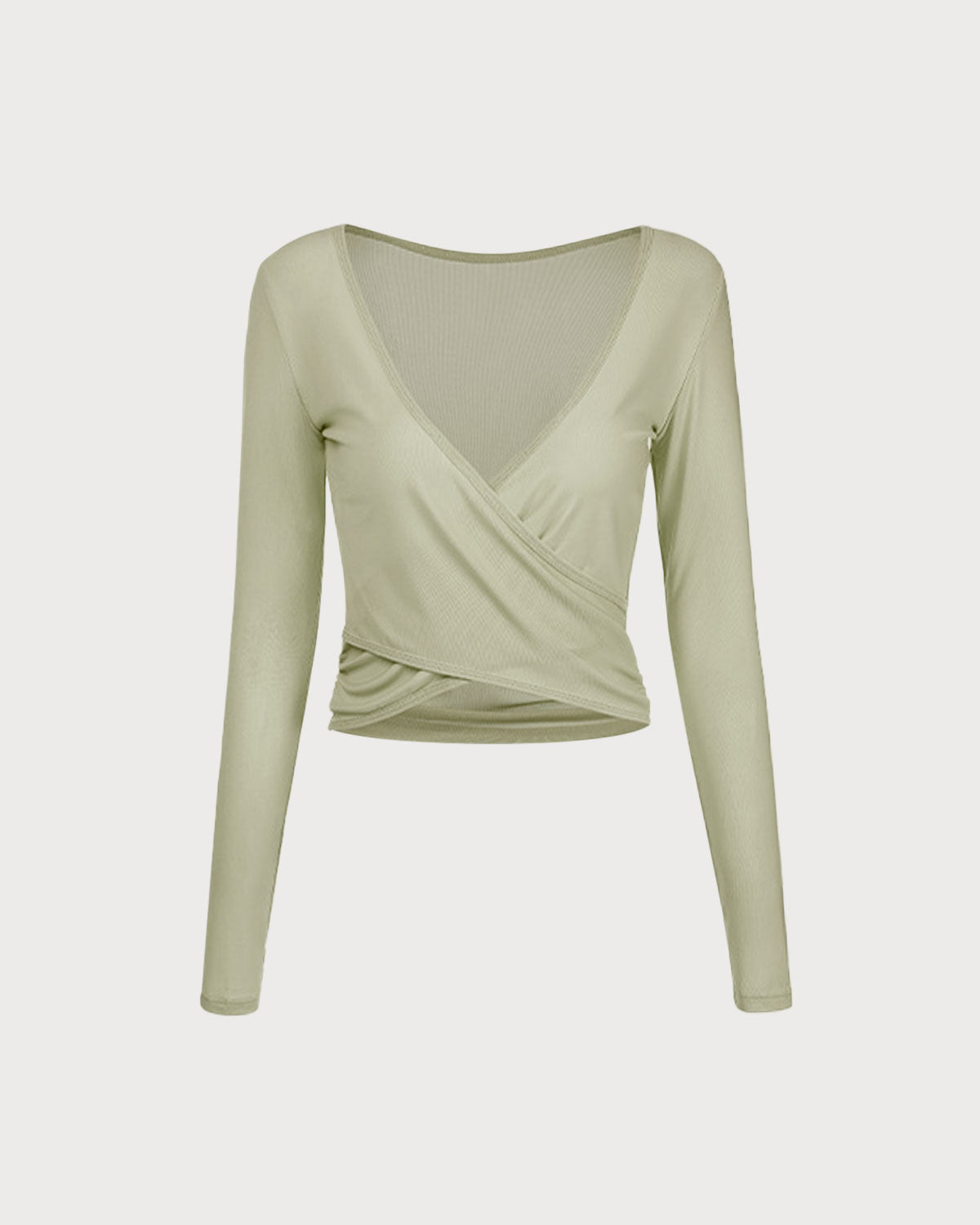 Green Surplice Long Sleeve Cover-up - Light Support