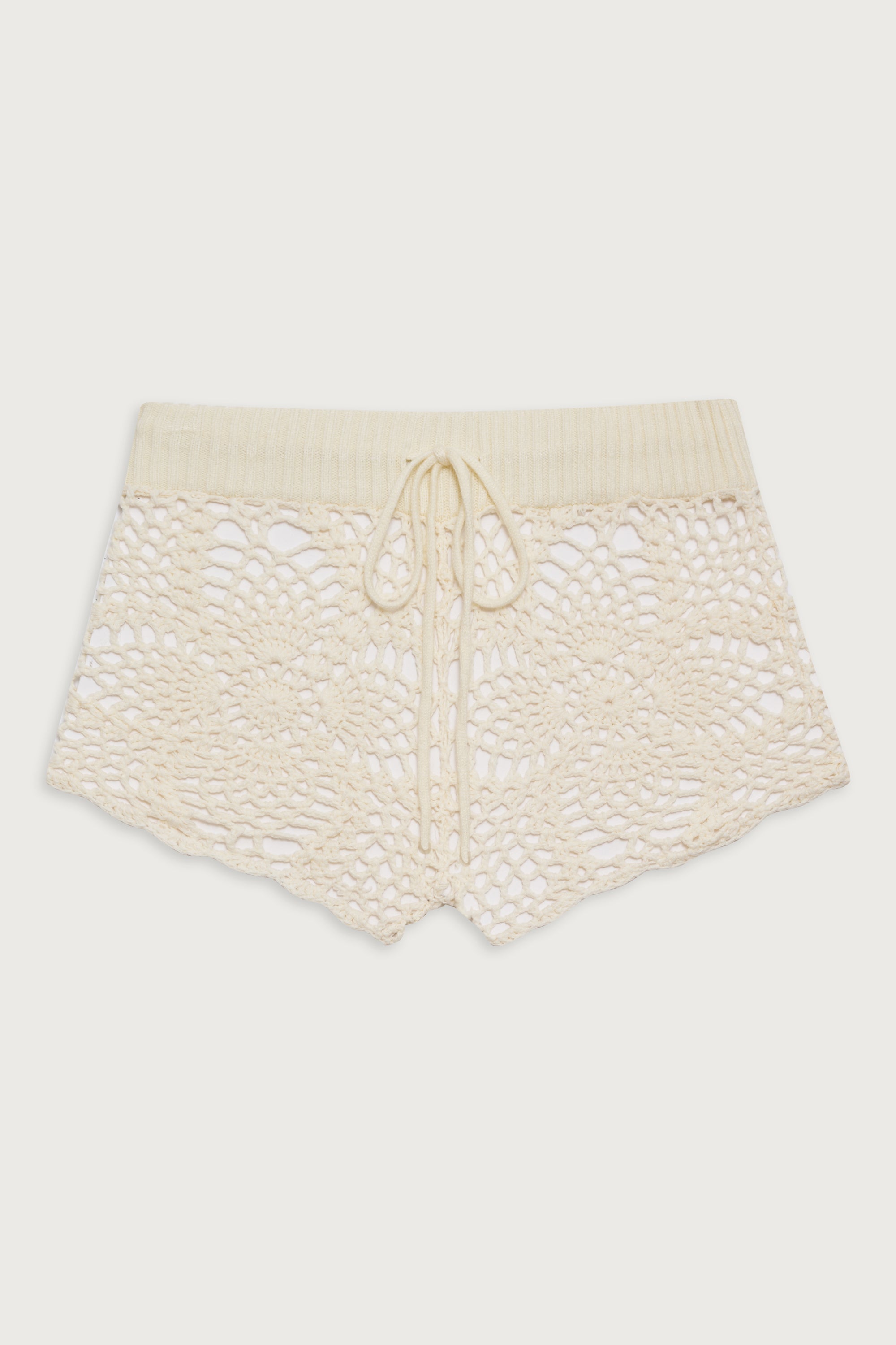 Lyla Crochet Mini Short - White