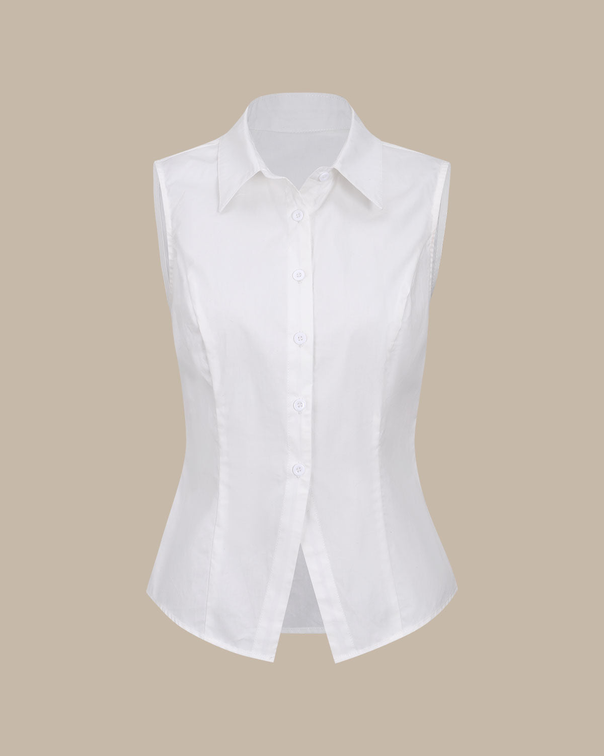 White Collared Single Breasted Vest