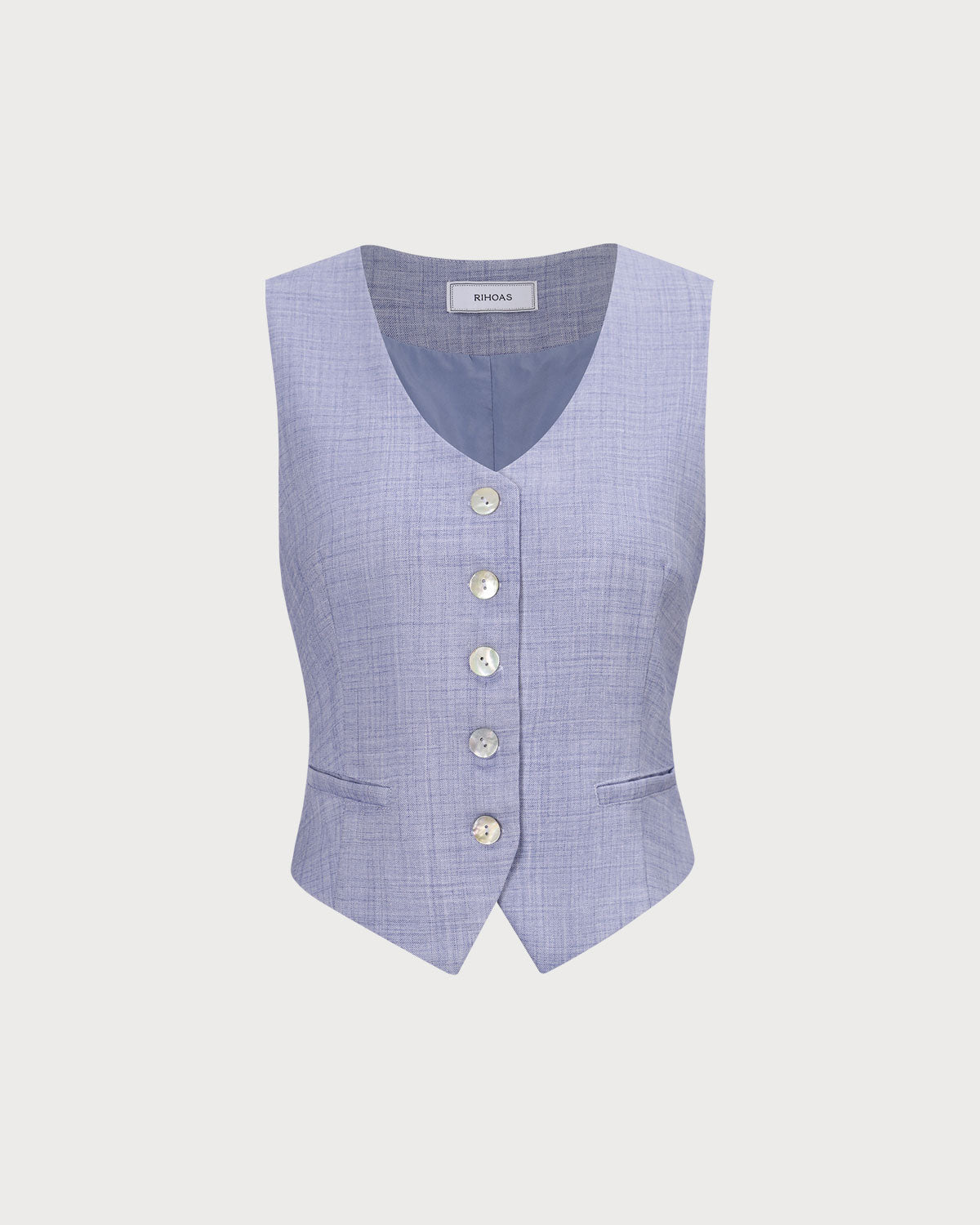 The Blue V-Neck Button Vest