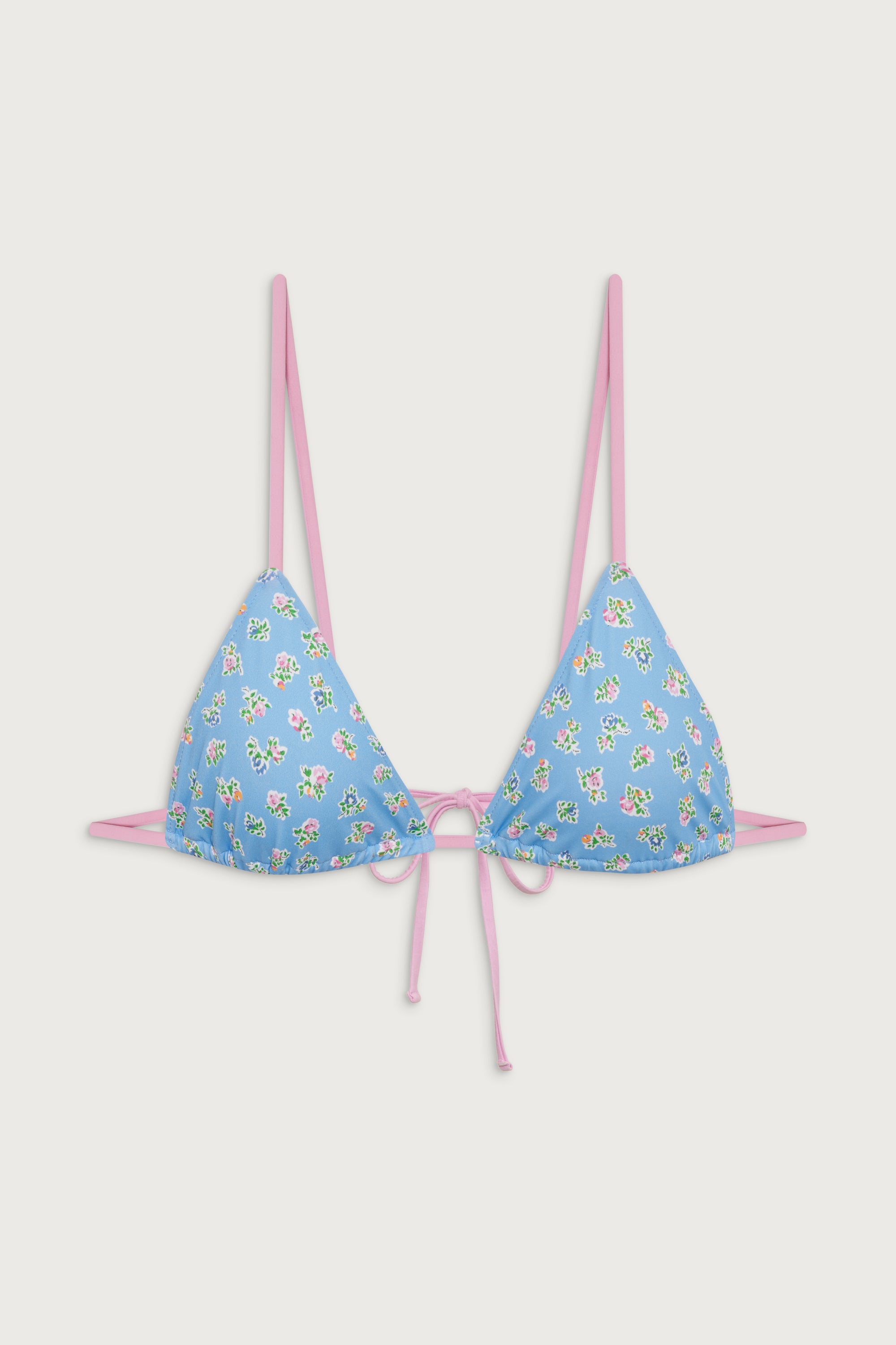 Lumia Triangle Floral Bikini Top - Blue Hawaii