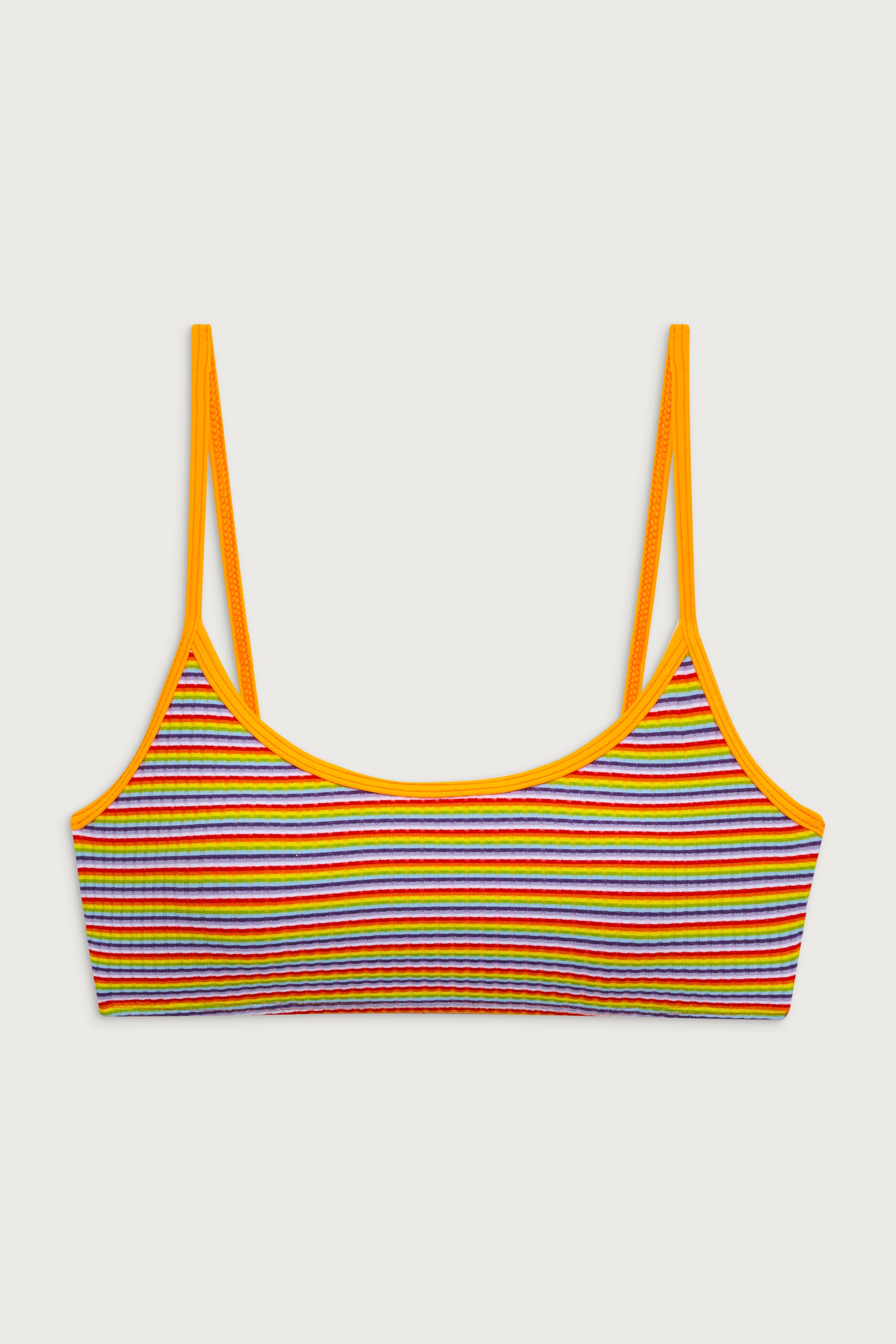 Bay View Striped Bralette Bikini Top - Hawaiian Sky