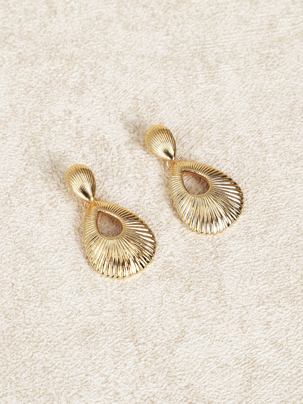 Gold Water Drops Cutout Earrings