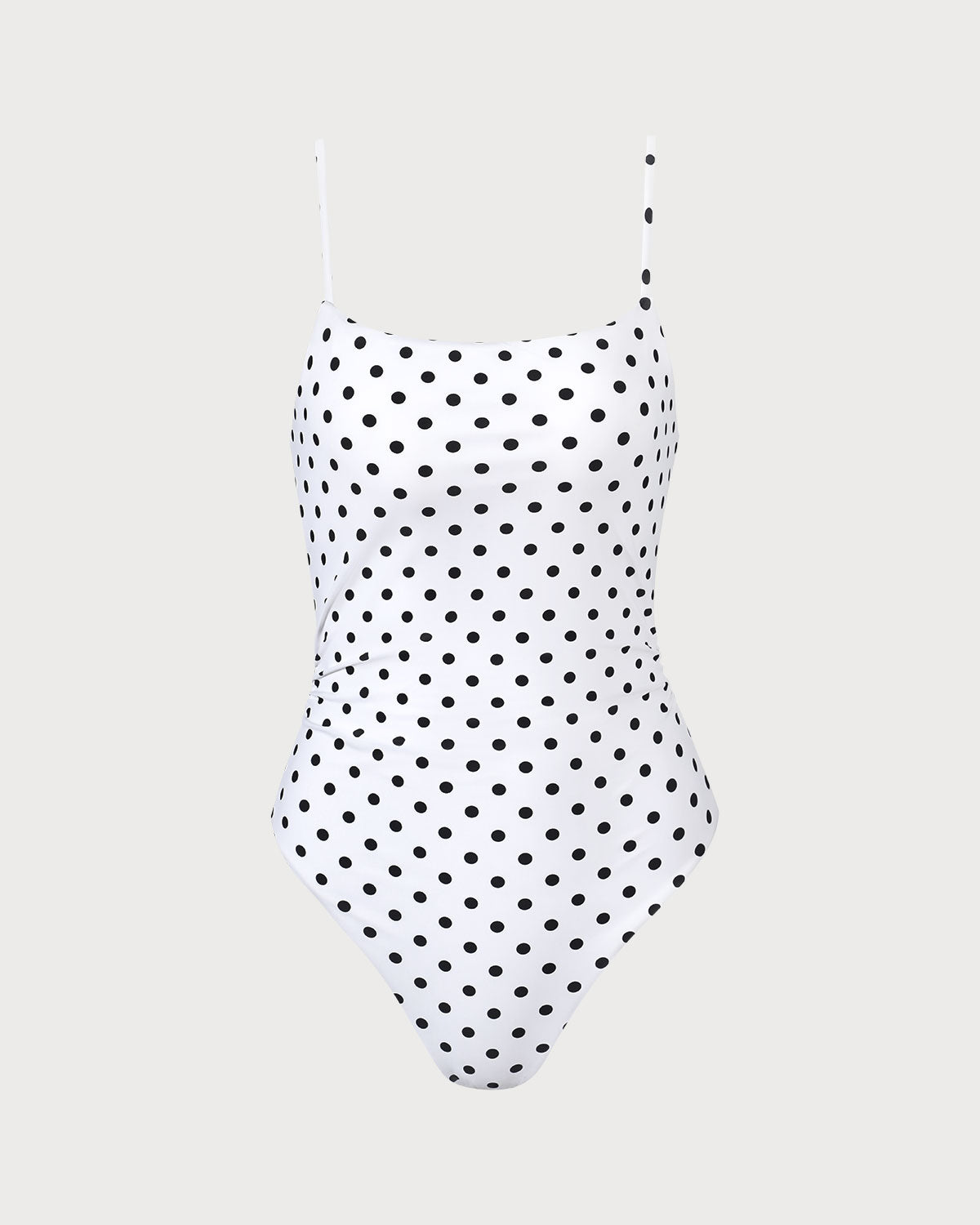 The White Polka Dot Backless One-Piece Swimsuit